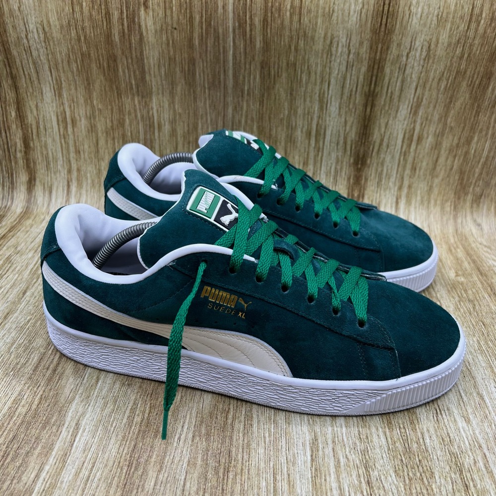 Puma Suede XL Men's Size 12 Dark Myrtle White Sneakers Shoes 395205-21